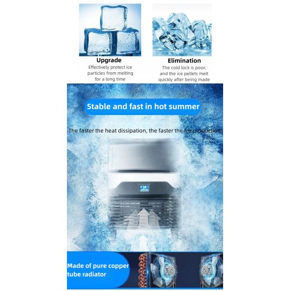 200 Kg Cube Ice Machine Portable Ice Maker Stainless Steel ABS 765*820*1770 for Hotel
