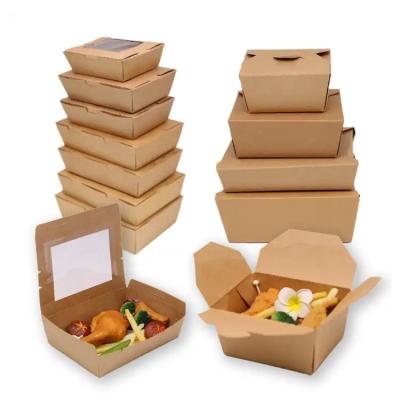 Leak Proof Takeout Food Box Kraft Disposable Lunch Box Paper Food Container