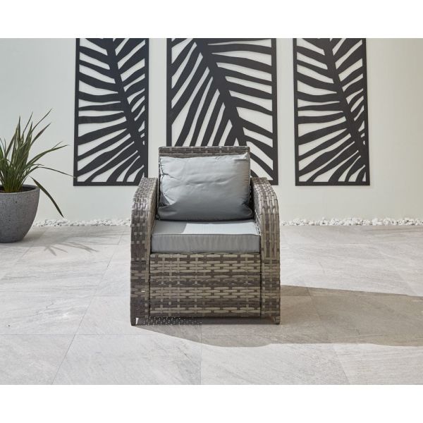 All Weather Rattan Outdoor Sofa Set Three Seater L182xW70xH78cm Cushion Thickness 9cm