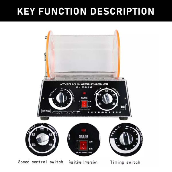 Rolling Drum Jewelry Polishing Machine 110V/220V Rotary Barrel Tumbling Machine