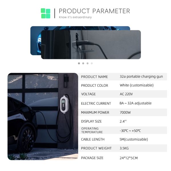 E-mingze GBT AC Charging Ev Smart Charger One Phase With App WiFi