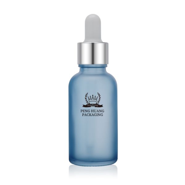 Colored 30ml 50ml Essential Oil Dropper Bottles glass Base aluminum Collar