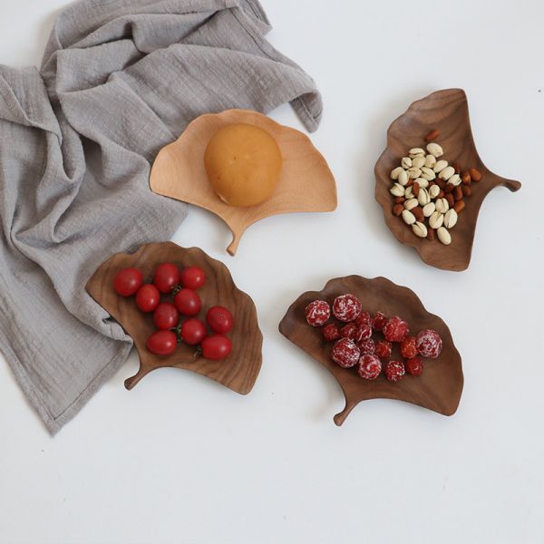 Impervious Wooden Dinnerware Set , Handmade Wooden Serving Trays