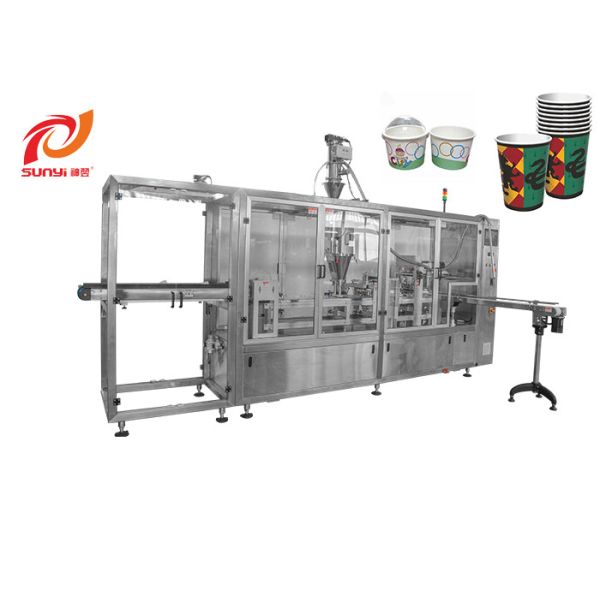 SUNYI 6000pcs/H Plastic Cup Filling Sealing Machine