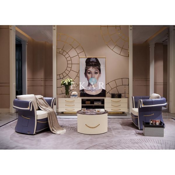 Furniture Deals Blue and White New Couches for Sale W005SF