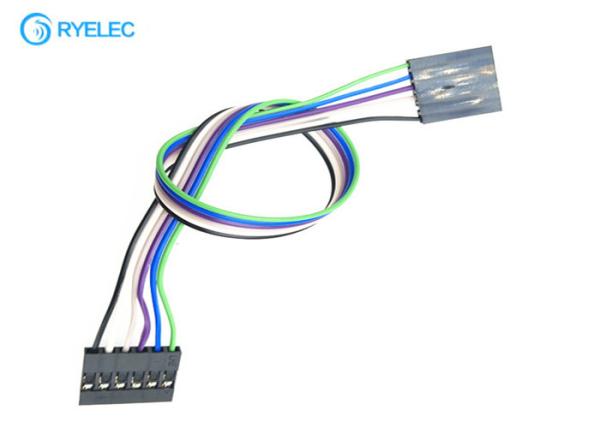 Femelle faite sur commande de harnais de fil de planche à pain de la borne 2.54mm de Dupont 6 au câble de connecteur femelle