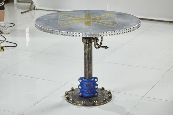 Contemporary Round Dining Room Tables Aluminium Top For Home /  Restaurant