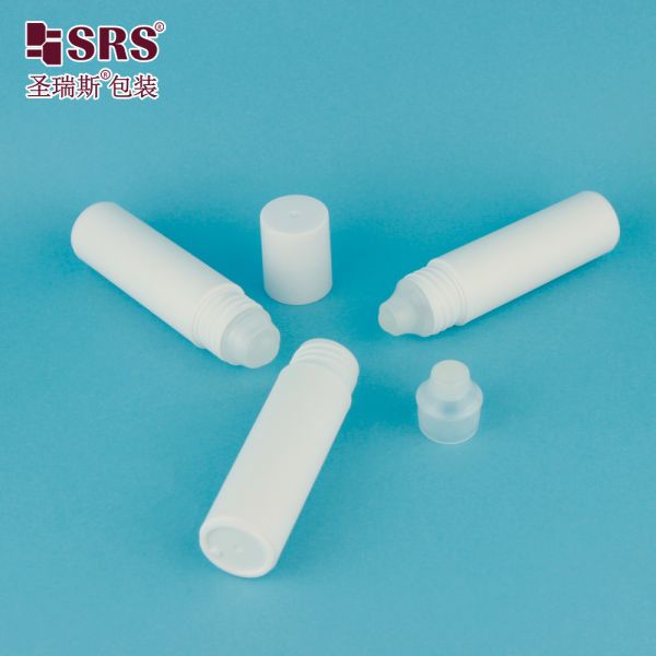 20ml White Plastic Roll On Bottle for Essential Oil or Perfume with Screw on Cap and Smooth Surface