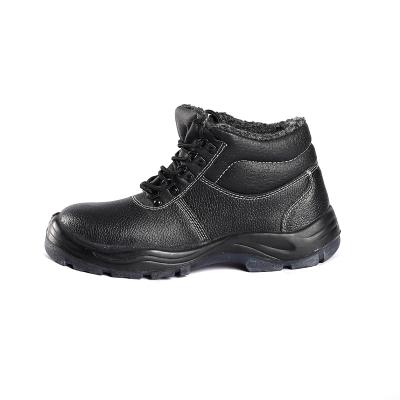 En hiver, les orteils en acier anti-écrasement, revêtement en laine de vache, en cuir, confortables, chaussures de sécurité pour les travailleurs et les hommes.