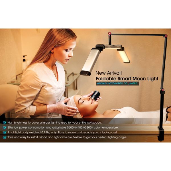 Hair Salon Studio 20w Foldable Moon Light Clippable Led Fill Lamp 3200k 4400k 5600k For Video Photo