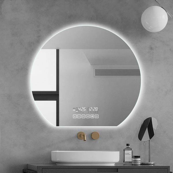 Customized LED Arched Bathroom Mirror Smart Touch Screen Vanity Mirror Anti Fog