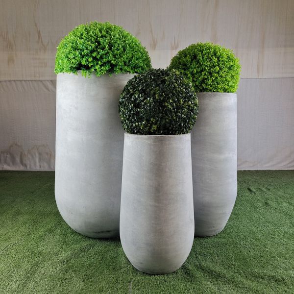 Powder Coated Fiber Clay Planters For Patio Garden Cottage