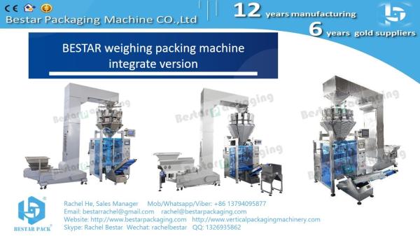Automatic packing machine making PE gusset bag with 14 heads weigher BSTV-450AZ