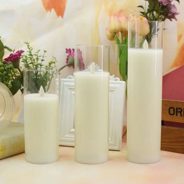Flameless LED Pillar Candles Polished Flickering Battery Operated Candle For Home Decoration