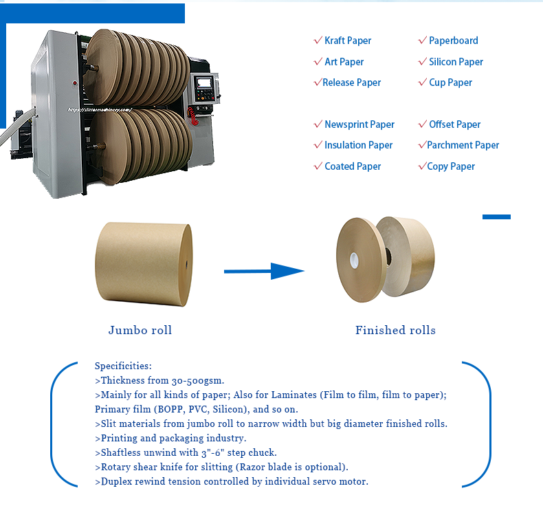 Automatic Slitter Rewinder for Paper Straw with Duplex Rewind