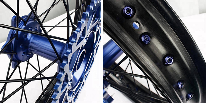 18 Inch CNC Aluminium Aftermarket Motorcycle Wheels , Black Motorcycle Rims With Hub