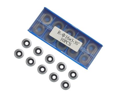 Round Carbide Inserts Cutters Knives Blades 16×3.0mm-30° For Woodworking Lathe Turning 10pcs