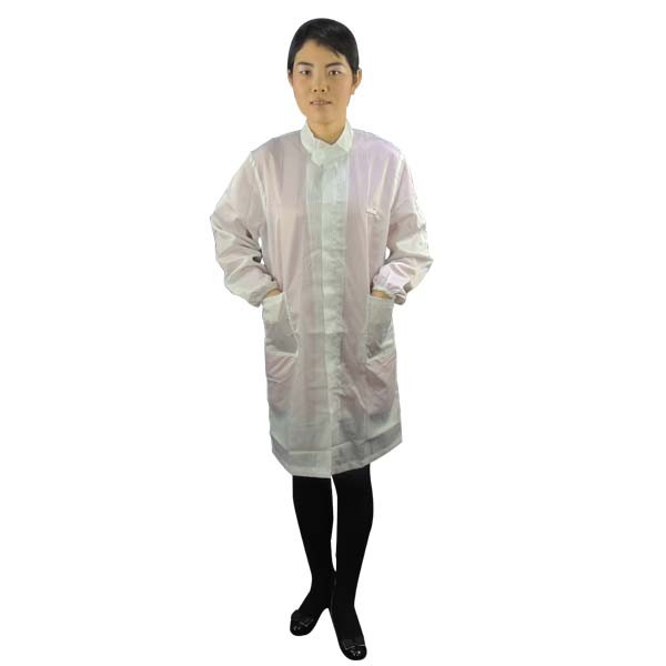 CE SGS 98% Polyester 2% Conductive Carbon Fibre ESD Lab Coat