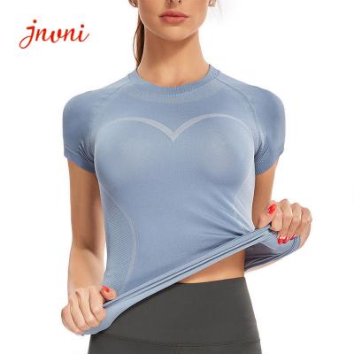 Parte superior respirável da aptidão do Gym das mulheres da camisa da luva curto T de Lulu Seamless Yoga Slim Fit