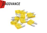 PBT plástico 3A 5A 10A 20A 30A ampère Mini Blade Fuse For Car automotivo amarelo