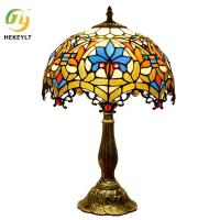 D30CM Stained Glass Lamp Living Room Bedroom Hotel Decoration Bedside Art Lamp