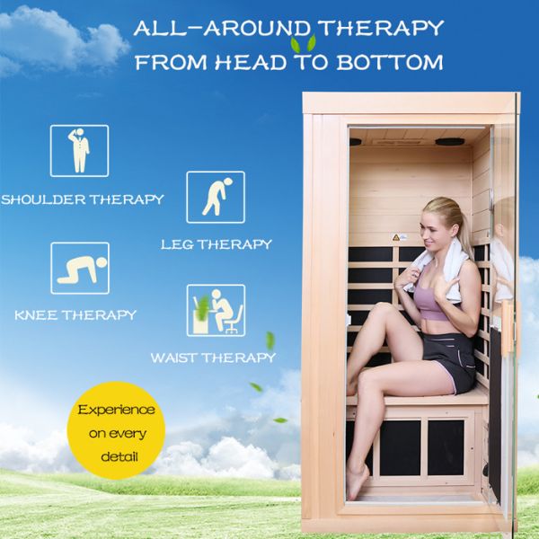 Деревянный ультракрасный человек комнаты одного сауны для терапии подмолаживания ультракрасной