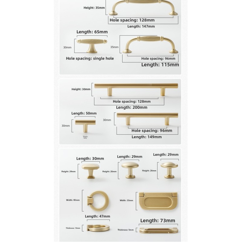 Modern Simple Luxury Golden Aluminum Alloy Durable Rectangle Cabinet Door Handle Invisible Kitchen Gym Closet Wardrobe Drawer