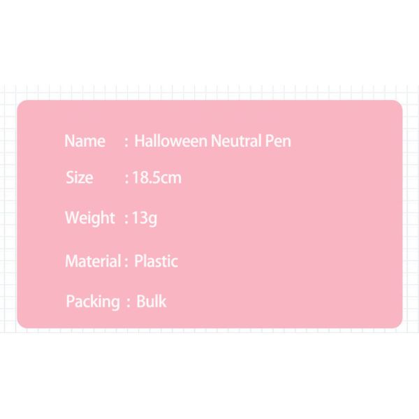 Halloween Plastic Gel Ink Pen Pumpkin Skeleton Student Gift Neutral Pen