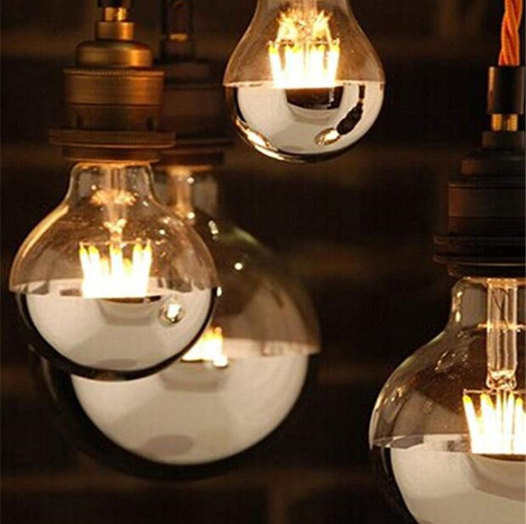 Электрические лампочки 4W 6W шариков 3000K нити E27 G80 декоративные серебряные покрытые