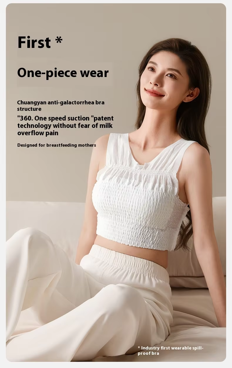 Eco Friendly Disposable Nursing Bra With 360° Leak Proof Absorbent Pads Breathable Cotton Stretch Fit For Maternity Night-Time