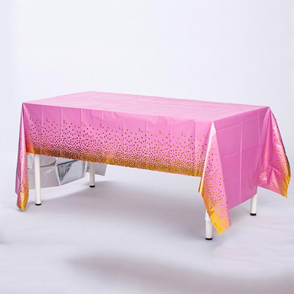 150cm Pink Disposable Tablecloth Plastic Table Cloth Rectangular