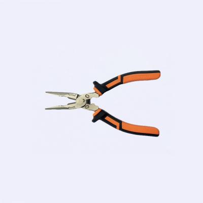 Gripping 207mm Long Chain Nose Pliers Nickle Plated Cable Lug Crimping Tool