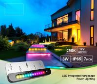 Lâmpadas de passo de alumínio LED multicolor RGB Iluminação de parede exterior com sensor de movimento IP65 à prova d'água