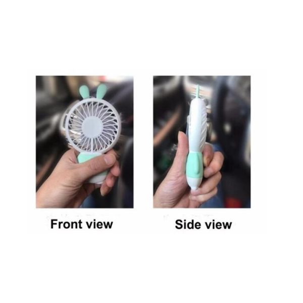 LED handy chargeable mini electric fan, cute cartoon handy mini stand electric fan, portable mini stand electric fan