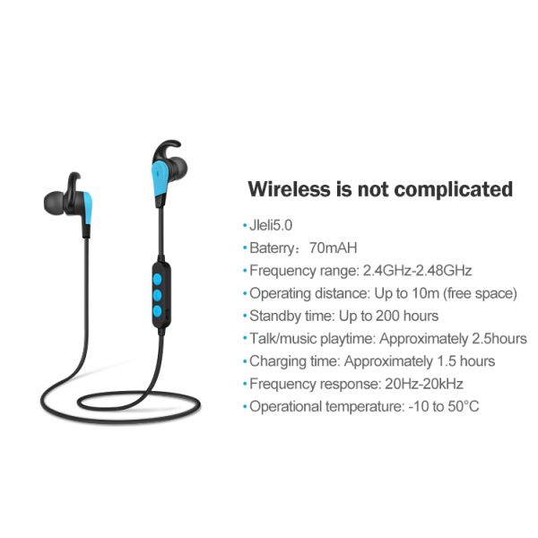 HiFi Stereo Bluetooth Sport Earbuds 105db Neckband Earphones With Vibration