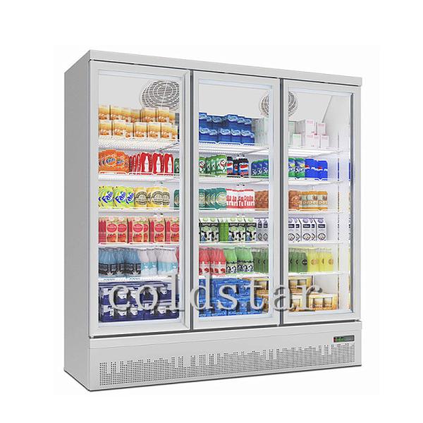 Supermarket 3 glass doors refrigerator drink display cooler yogurt milk refrigerator showcase