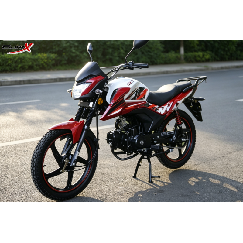 110cc Sport Matte Black Street Bike 12L Fuel Tank With Big Footrest Front Bumper