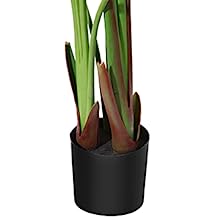 Artificial Bird of Paradise Plants 6 Ft Fake Tropical Palm Tree with Trunks in Pot and Woven Seagrass Belly Basket