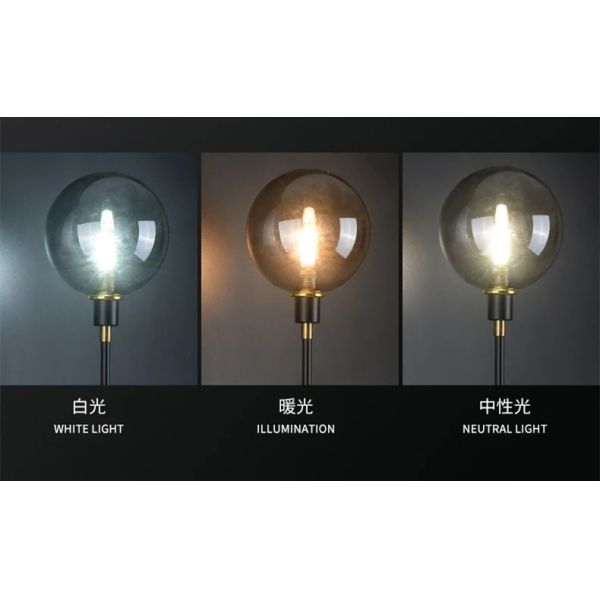 Home Bedside Wall Light Fixtures Black Iron Glass Ball Wall Lamps(WH-VR-152)