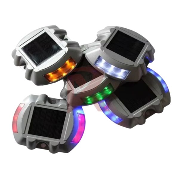 Solar LED Road Stud Cat Eye Reflective Raised Road Signs Aluminum Waterproof IP68 High-Intensity Prismatic Traffic Guidance