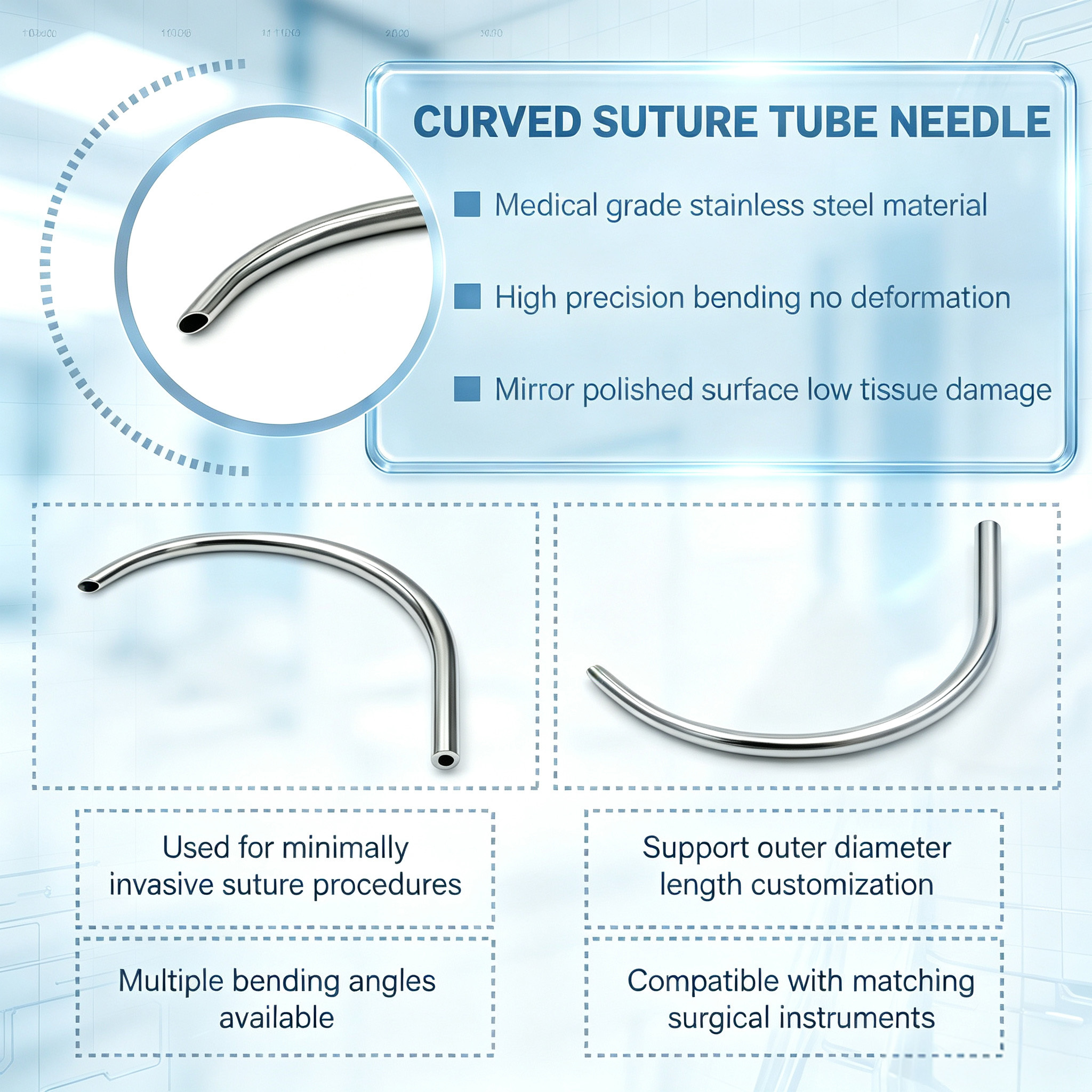 Customized Curved Suture Needle for Precision Surgical Suturing