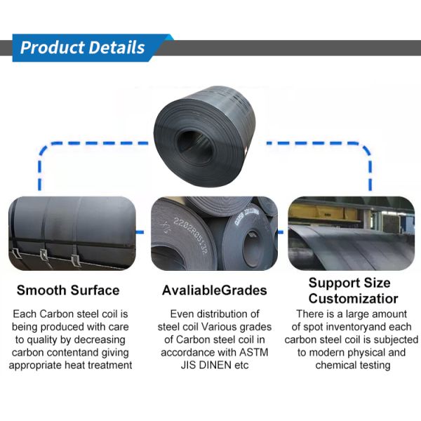 Customized Hot Rolled Carbon Steel Coil 3mm - 16mm Thickness HRC Steel Coils