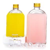 Garrafas de sumo de vidro estanques de 8 oz Flat Flask For Liquor Whisky Kombucha