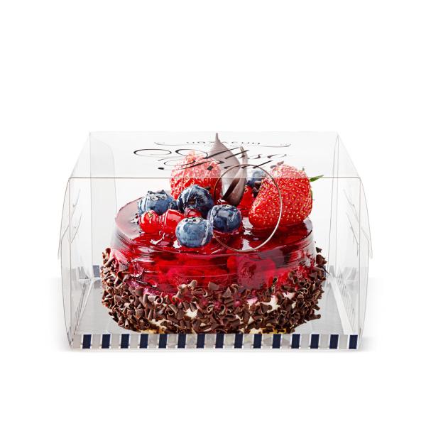 Custom Clear Wedding Birthday Party PET cake box square shape plastic cake box packages