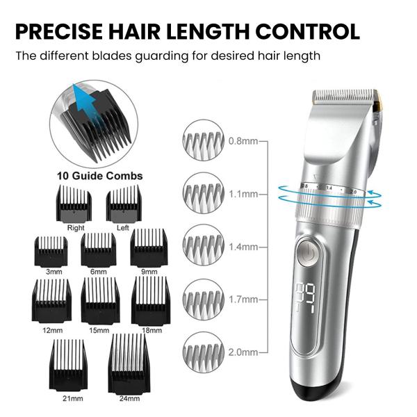 IPX6 Waterproof FCC Hair Trimmer Set For Men Skinsafe Five Speed Adjustment