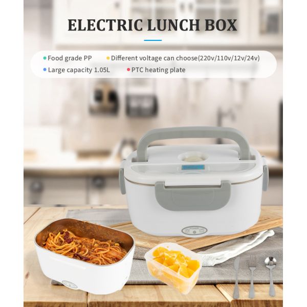 FCC Electric Lunch Boxes 40W Portable Heating Food Warmer Lunch Box