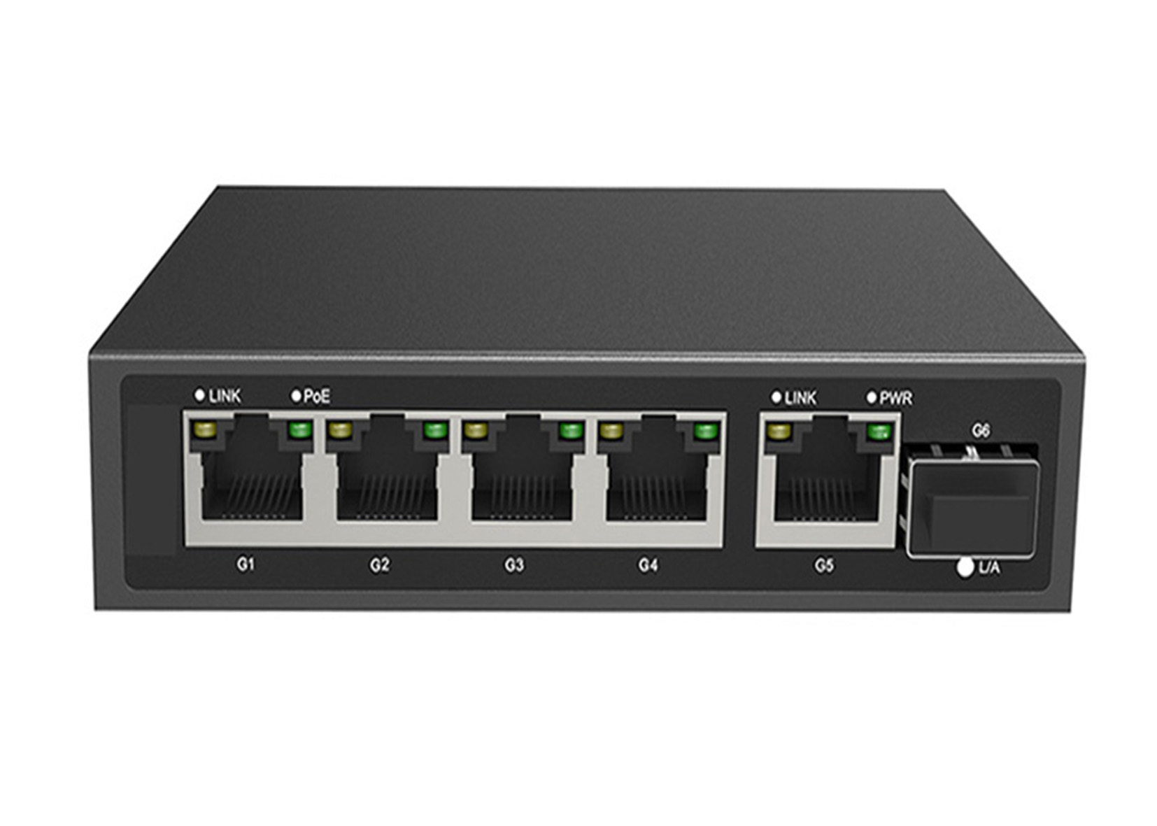 Полный порт SFP uplink переключателя 5x10/100/1000M RJ45 1x1000M волокна PoE гигабита