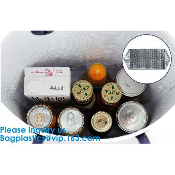 Insulated Thermal Non Woven Aluminum Foil Cooler Bag For Frozen Food,Reusable Insulated Aluminum Foil Thermal Lunch Cool