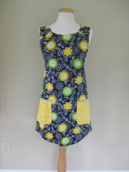 Ladies Apron, Adult Apron, Blue Kitchen Apron, Full Cooking Apron, Kitchen Apron, Floral Apron, Gift For Her, Full Apron