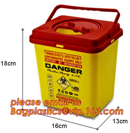 Medical Plastic Disposable Wall Mounted Un3291 Sharp Container, Disposable sharps container round sharp box medical wast